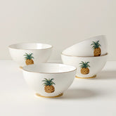 British Colonial Bamboo Rice Bowls, Set Of 4